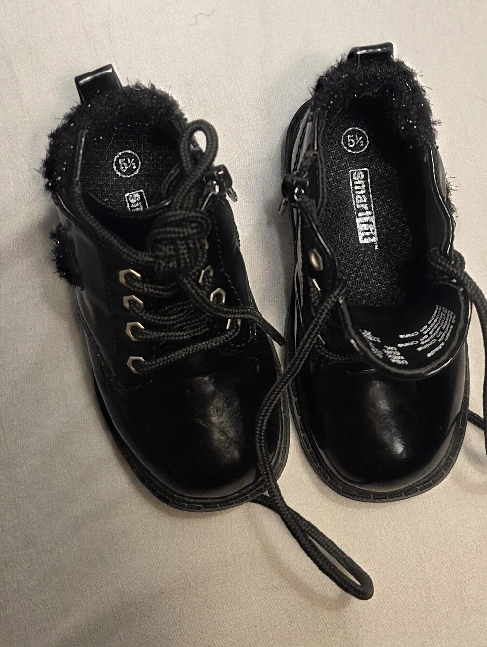Faux Leather Fur Lined Boots Toddler Shoes